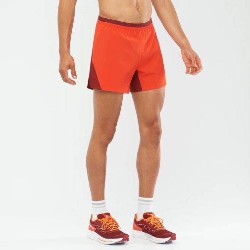 Red Salomon Cross 5'' Men's Shorts | PH 59708Q